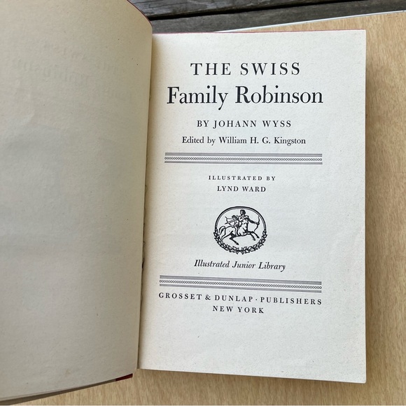 The Swiss Family Robinson Vintage 1949 Hardcover Book By Johann Wyss - Picture 5 of 13